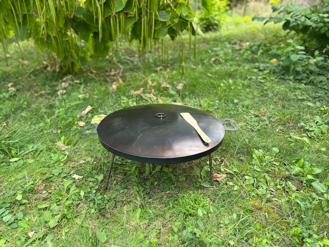 Сковорода из диска GrillKov с крышкой d 60 см толщина с бортиком 4 мм (2101-43)