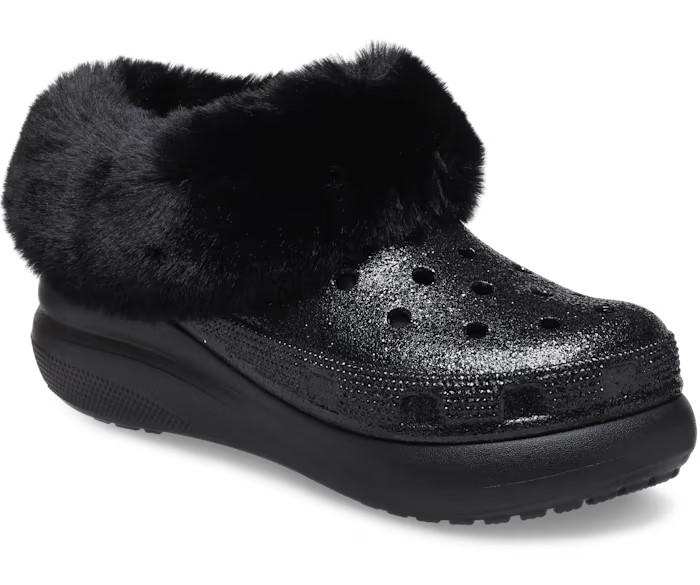 Сабо зимові Crocs Furever Crush Glitter р. 37-38 Black (18827651) - фото 5