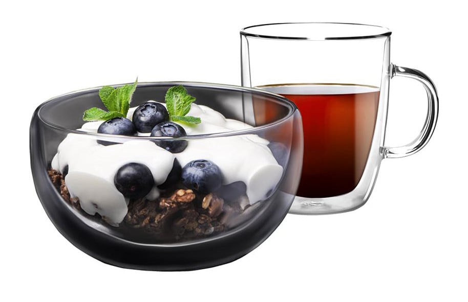 Набор для завтрака Ardesto Чашка 300мл Пиала 500 мл С двойными стенками (AR2650BG)