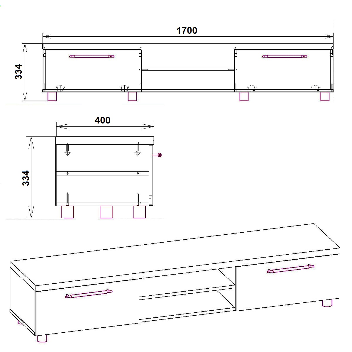 Тумба для телевизора Компанит МГ-2 ТВ-1 Яблоня - фото 2 Тумба для телевизора Компанит МГ-2 ТВ-1 Яблоня - фото 2
