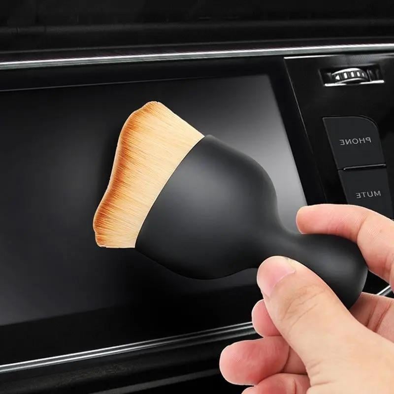 Щетка для детейлинга чистки салона авто универсальная с мягкой щетиной 10x4,5 см Черный (D-0045) - фото 11