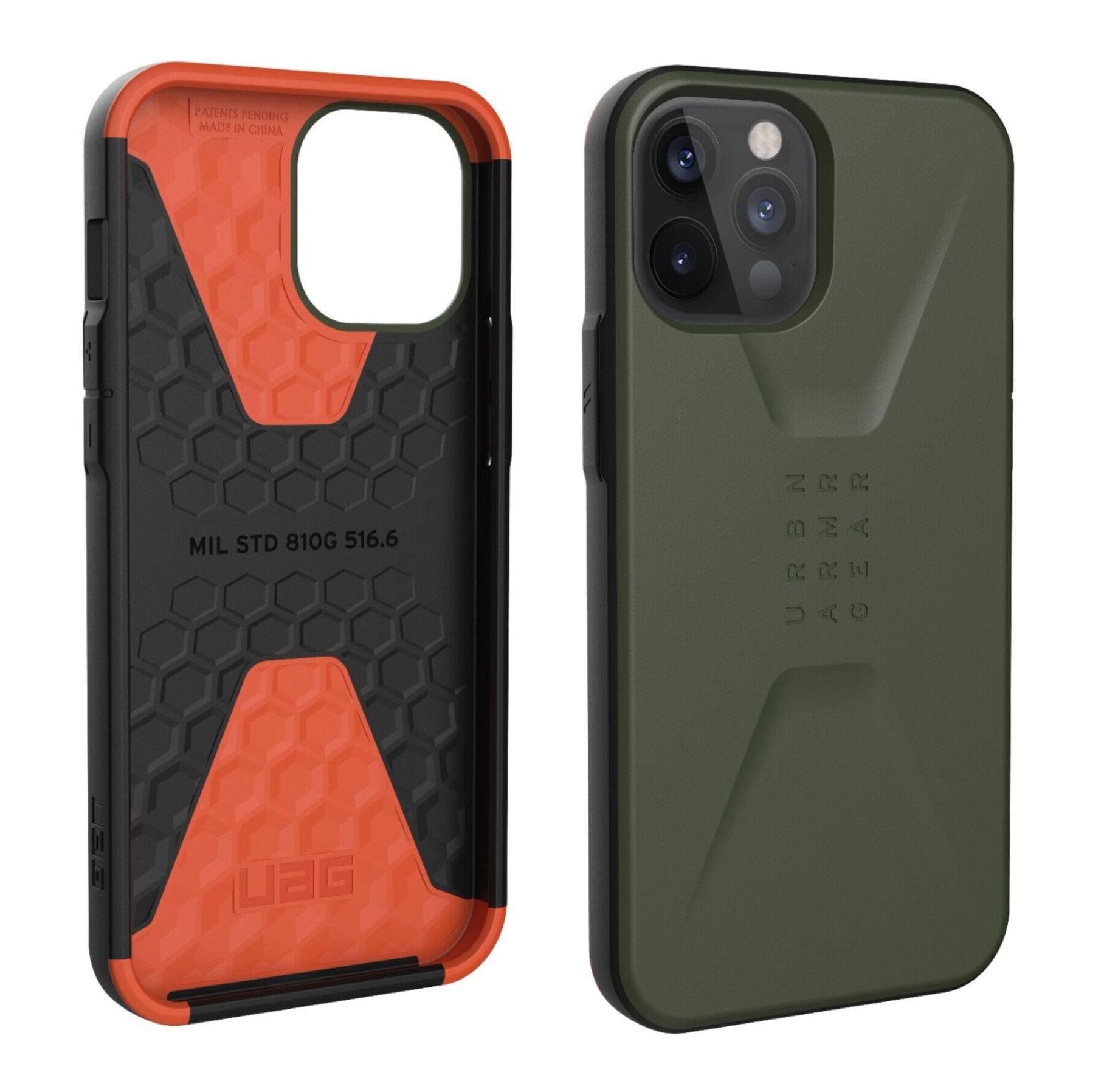 Чехол милитари противоударный UAG Civilian 11236D127272 для Iphone 12 Pro Max (6.7") Olive - фото 5