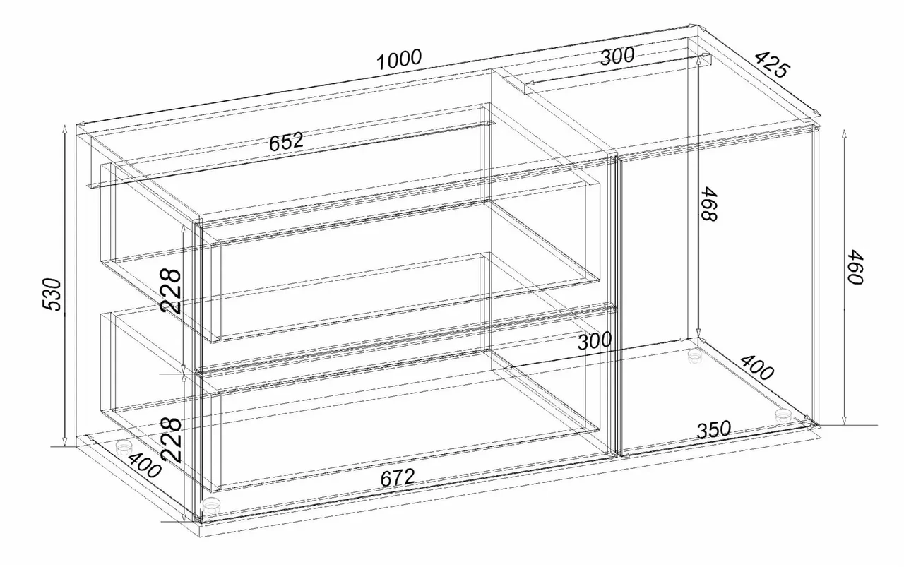 Тумба-комод в вітальню Kontinent К-11 100х42,5х53 см Венге Магія (62371847) - фото 2 Тумба-комод в вітальню Kontinent К-11 100х42,5х53 см Венге Магія (62371847) - фото 2