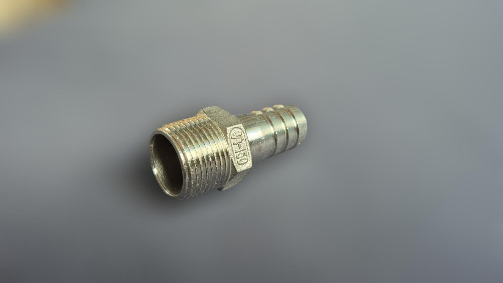 Штуцер шланговий різьбовий DN20 AISI304 BSPP ялинка н/ж сталь ЗР 20 мм 3/4" (29203028) - фото 2