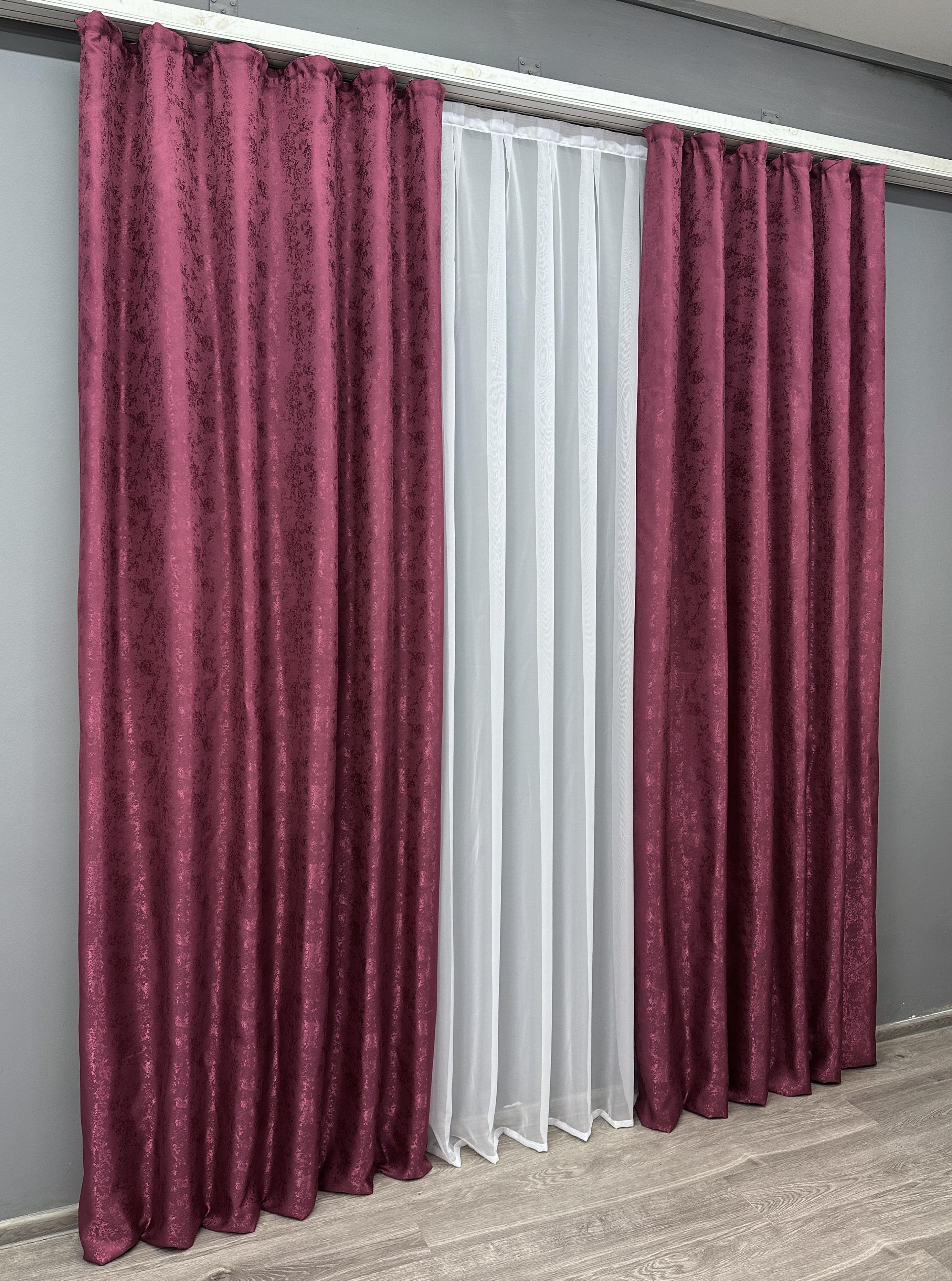 Комплект штор VR-Textil Мармур Al1 № 661ш жакард 150х270 см 2 шт. Марсала (30-430) - фото 4 Комплект штор VR-Textil Мармур Al1 № 661ш жакард 150х270 см 2 шт. Марсала (30-430) - фото 4