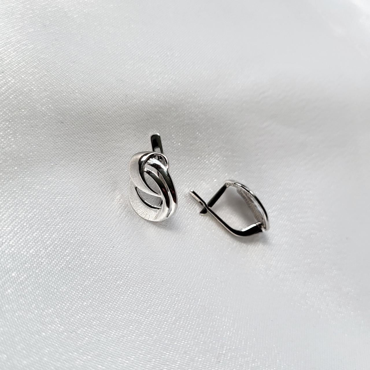 Серебряные серьги Завиток без камней серебро 925 пробы черненое 3 г (53021ч)