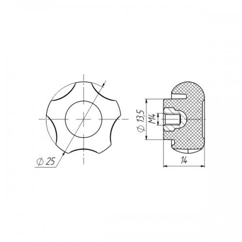 Фиксатор Steelfix М4 D25 мм глухой 40 шт. Черный (273660) - фото 2