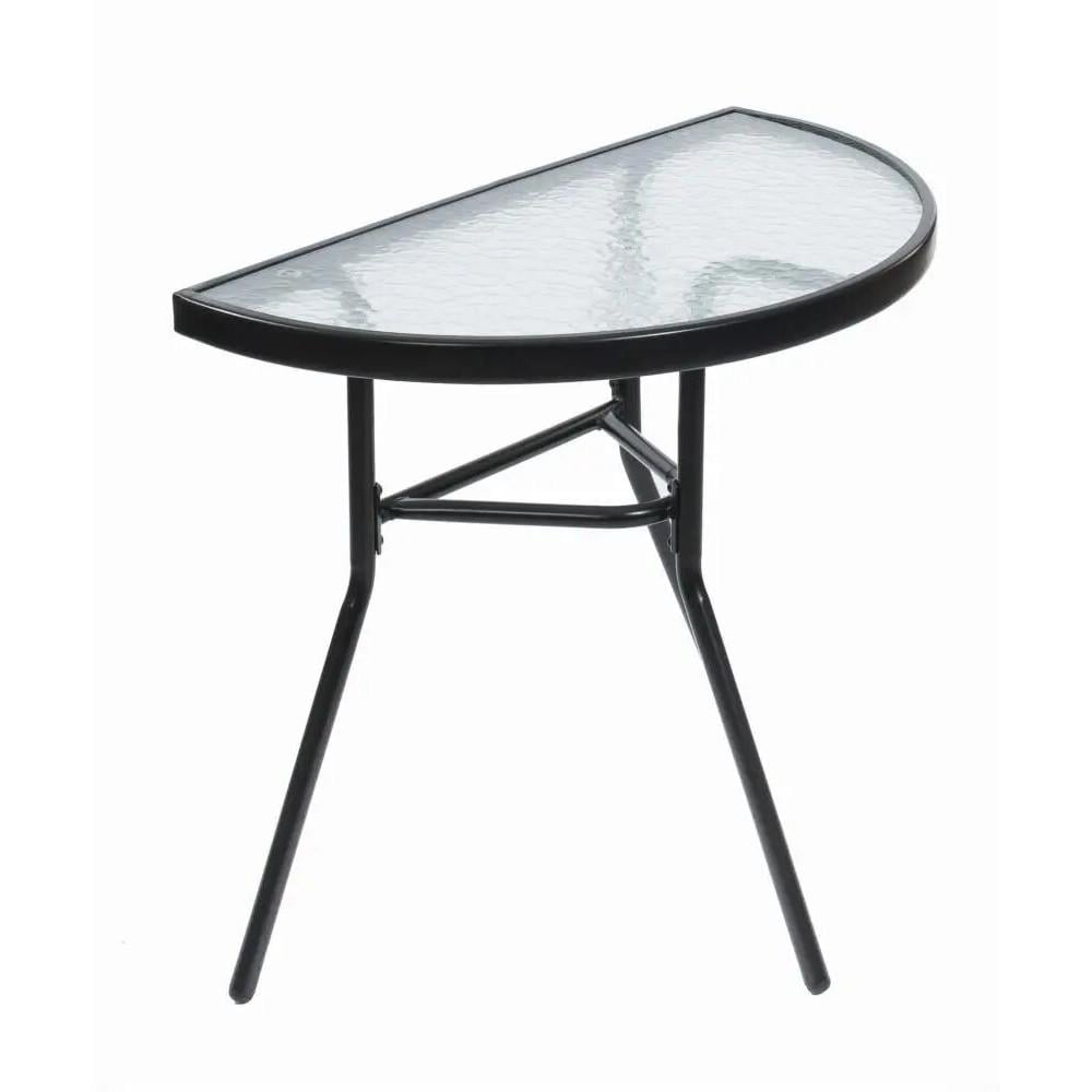 Столик Bonro B-1913 для балкона террасы и сада полукруглый Черный (42400945)