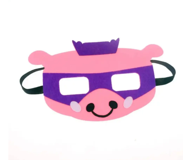 Маска детская Поросенок 15x11 см Розово-фиолетовый (125421)
