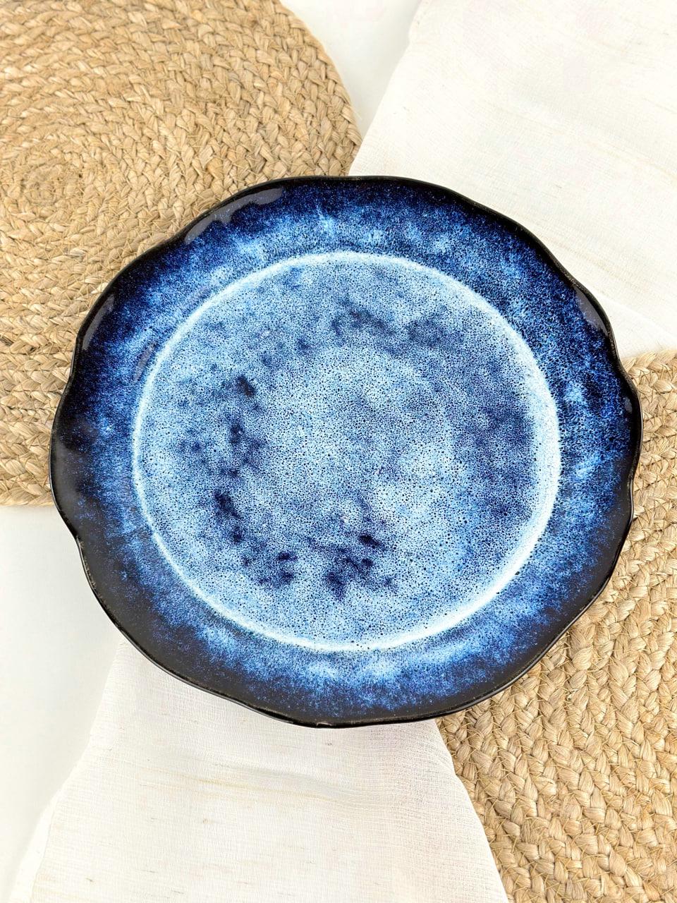 Тарелка обедняя глиняная Гражда 30 см Синий (17002-17)