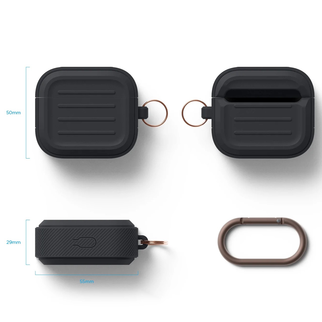 Силіконовий чохол для навушників Elago Armor Case for Airpods 3rd Gen, Black (EAP3AM-BK) - фото 4