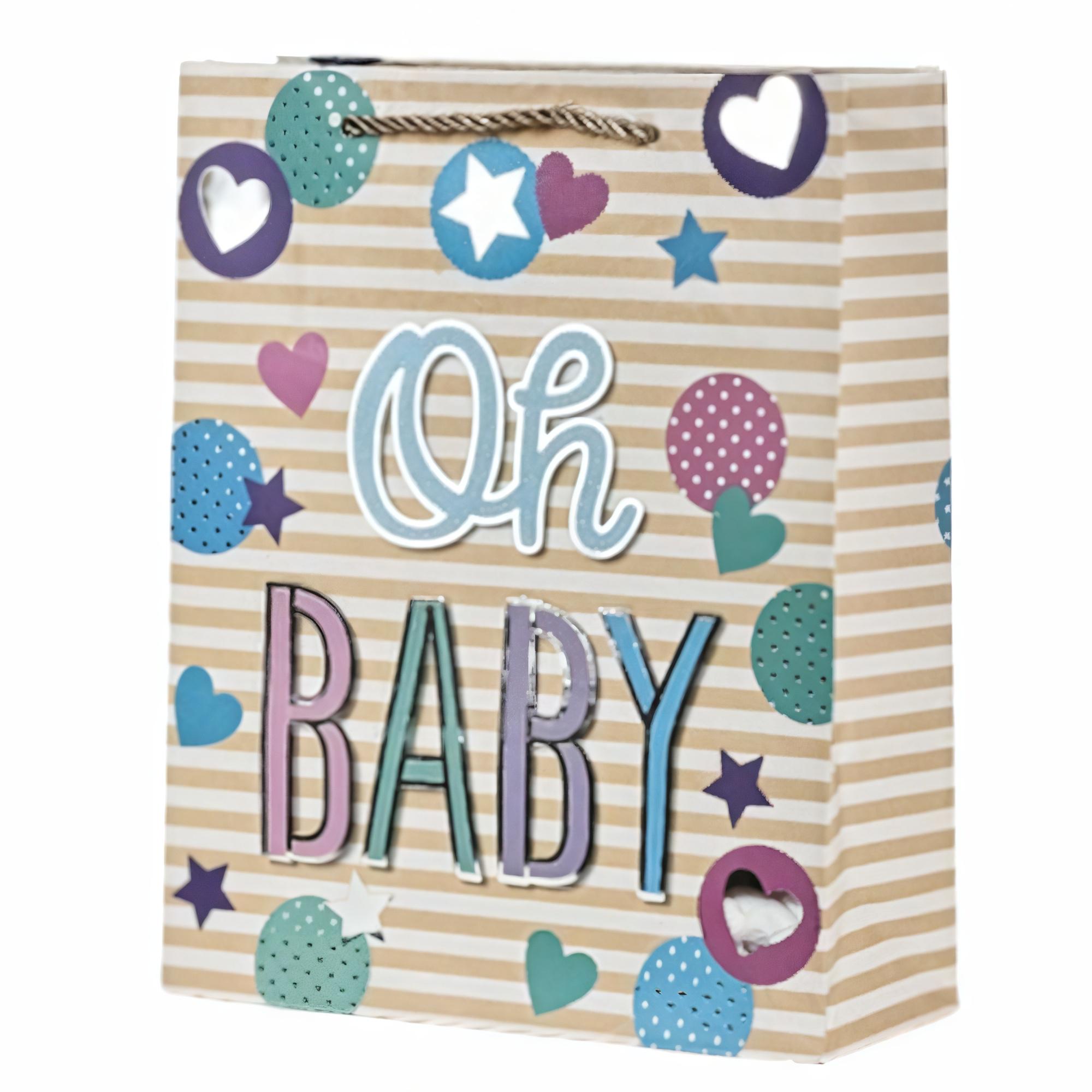 Подарочный пакет Stenson Hello Baby 31х42х12 см Разноцветный (R33057-L)