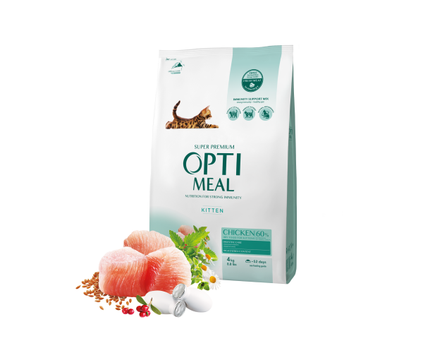 Корм сухой для котят Optimeal kittens с курицей 4 кг Корм сухой для котят Optimeal kittens с курицей 4 кг