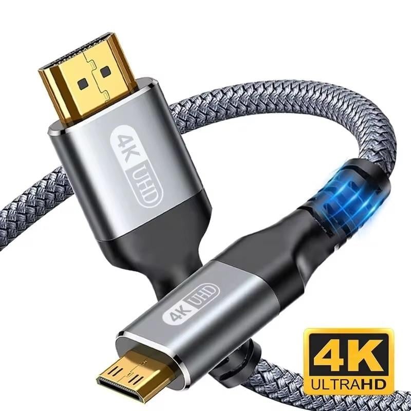 Кабель Mini HDMI - HDMI 4К 60Hz Gold-plated Aluminum Shell Nylon cord 2 м (48743e) - фото 6