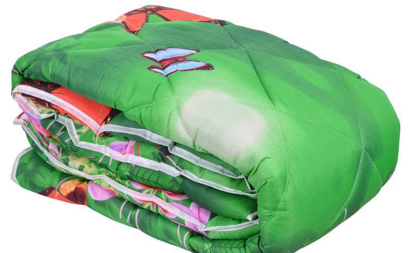 Одеяло двуспальное из овечьей шерсти Зеленый