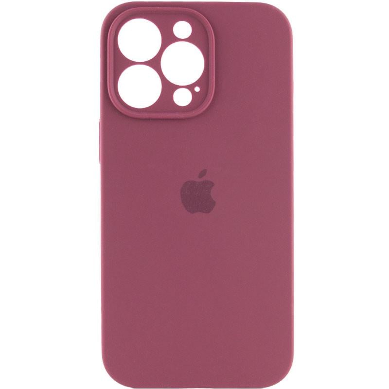 Чехол Silicone Case Full Camera Protective (AA) для Apple iPhone 15 Pro Max (6.7") Бордовый | Plum - фото 1