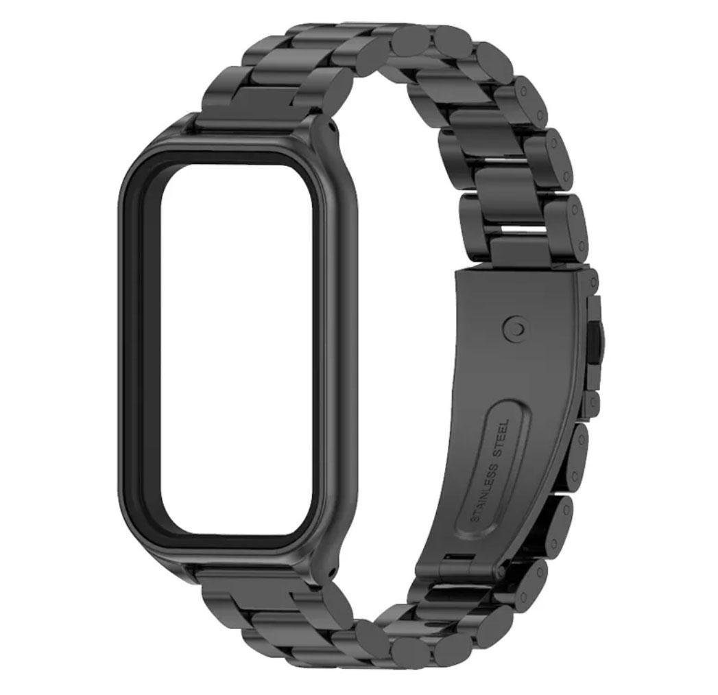 Ремешок металлический Mijobs для фитнес браслета Xiaomi Mi Smart Band 8 Active Black (2066229536)