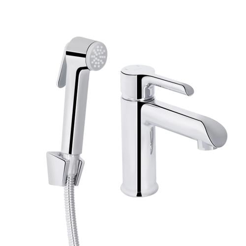 Смеситель для раковины Q-tap Grand с гигиеническим душем (QTVGRA272CRM45670)