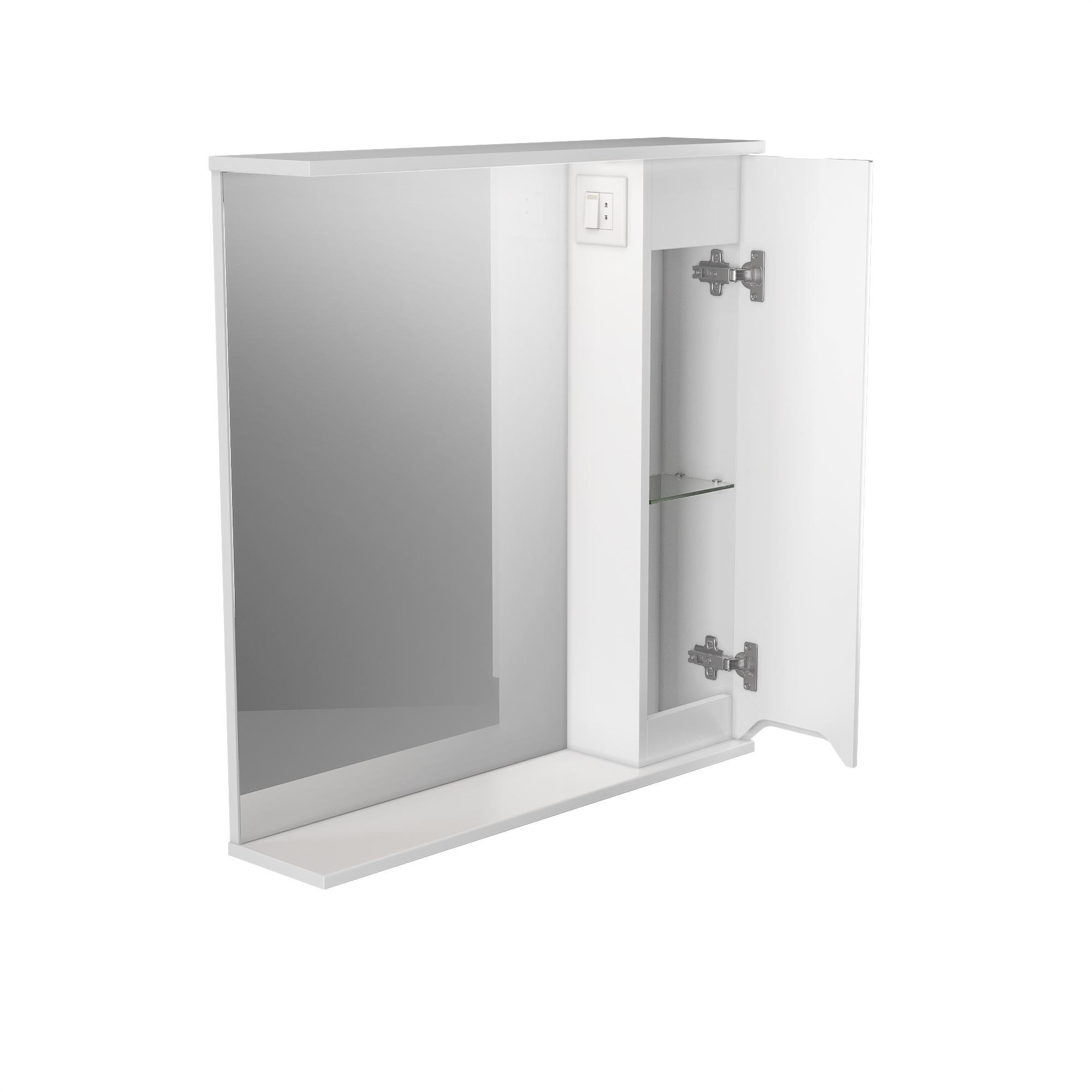 Шкаф настенный ВанЛанд Prime Prmc-75 с зеркалом и LED подсветкой правый (00082VAN) - фото 2 Шкаф настенный ВанЛанд Prime Prmc-75 с зеркалом и LED подсветкой правый (00082VAN) - фото 2