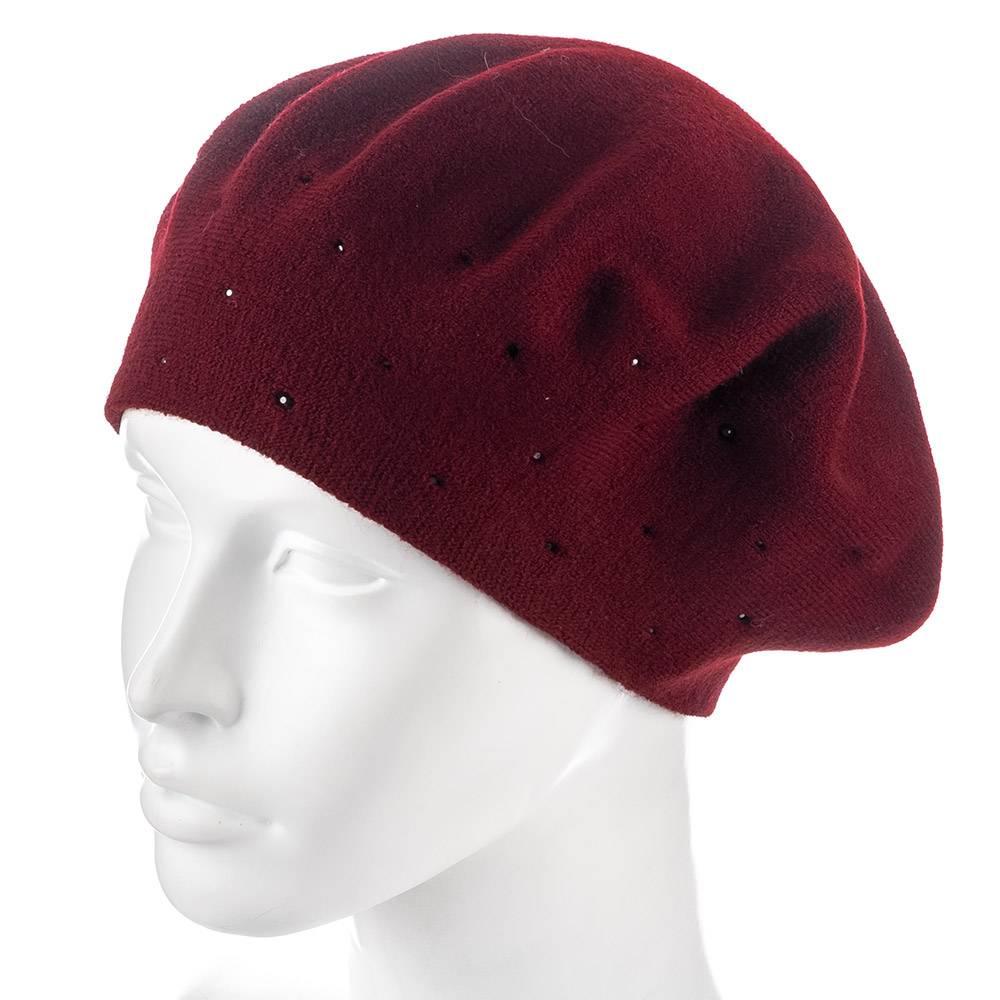 Берет женский со стразами Zolly ZH197 one size Бордовый (1464438429)