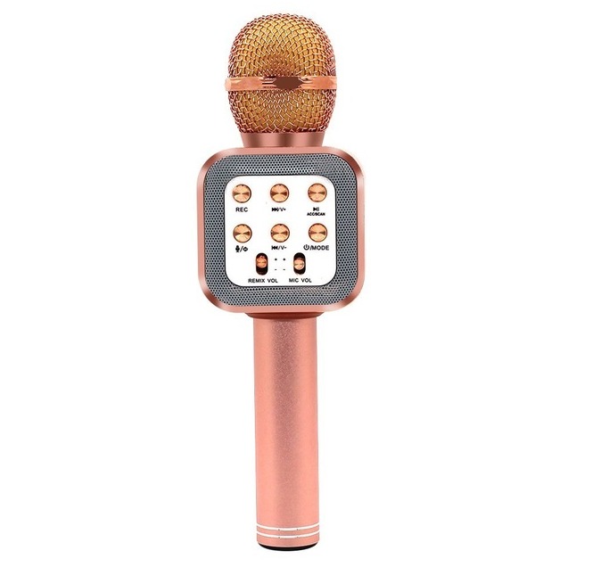 Бездротовий портативний Bluetooth мікрофон караоке Wster WS-1818 Pink - фото 5