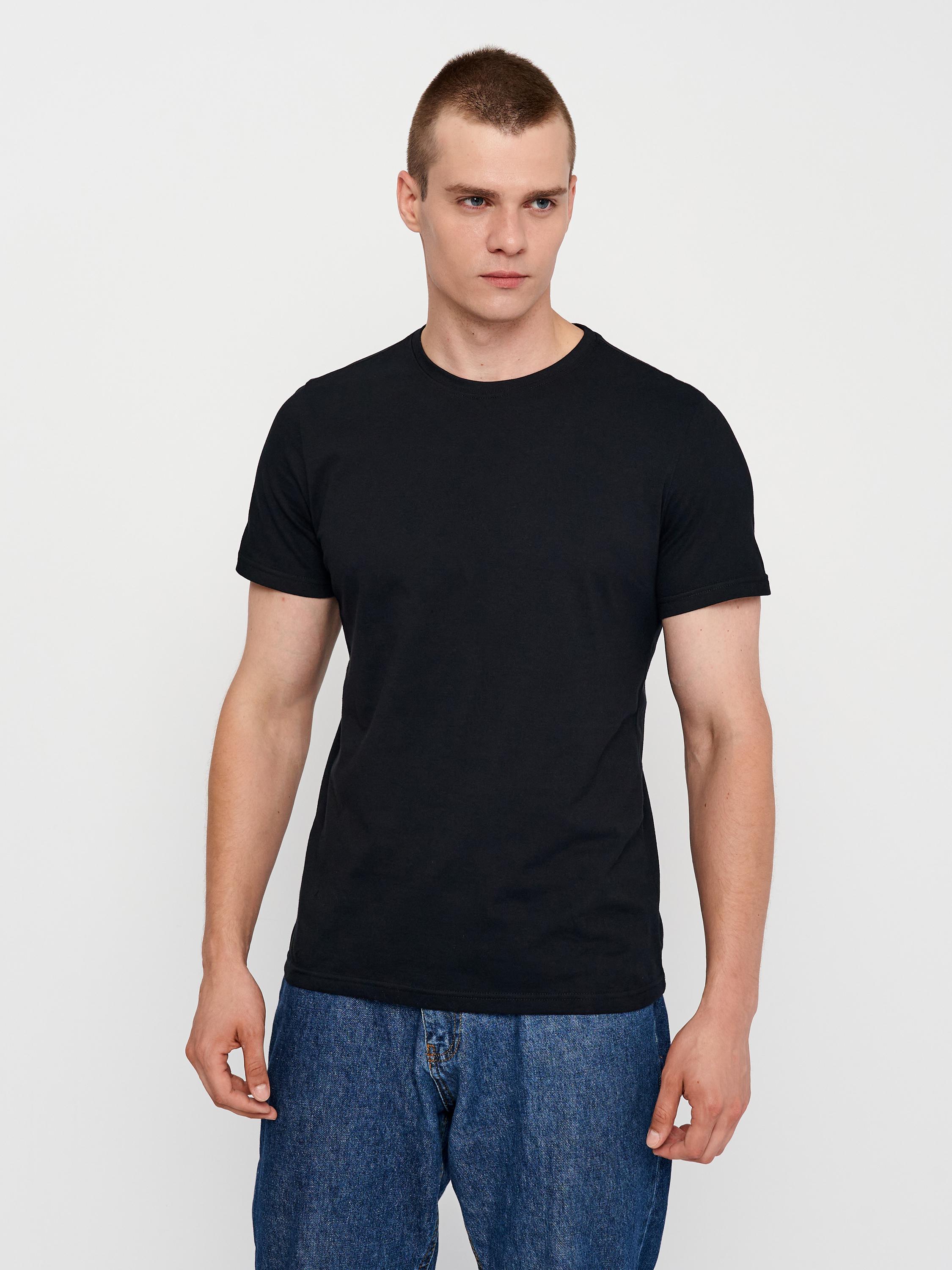 Футболка мужская с круглым вырезом однотонная ROZA 210135 3XL Черный (4824005677465)