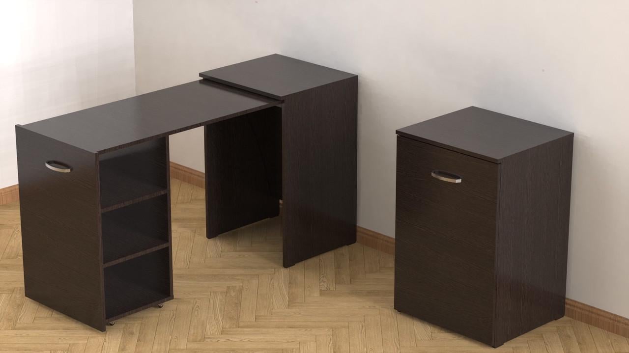 Стіл-тумба трансформер Смарт 1/2 Ferrum-decor ДСП 16 мм 750x1450x600 мм Венге Магія (FRD-106164) - фото 6 Стіл-тумба трансформер Смарт 1/2 Ferrum-decor ДСП 16 мм 750x1450x600 мм Венге Магія (FRD-106164) - фото 6