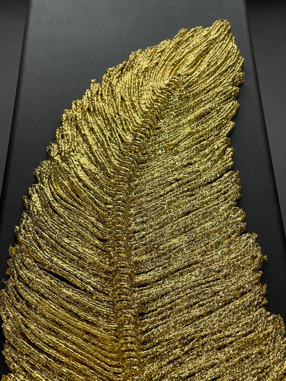 Картина ручної роботи Zilini 88888 Перо 80x30 см Золотий (27615044) - фото 4 Картина ручної роботи Zilini 88888 Перо 80x30 см Золотий (27615044) - фото 4