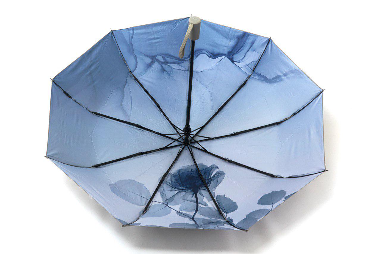 Парасолька автоматична жіноча Unique з квітами 9 спиць Сірий (3009/5) - фото 2 Парасолька автоматична жіноча Unique з квітами 9 спиць Сірий (3009/5) - фото 2