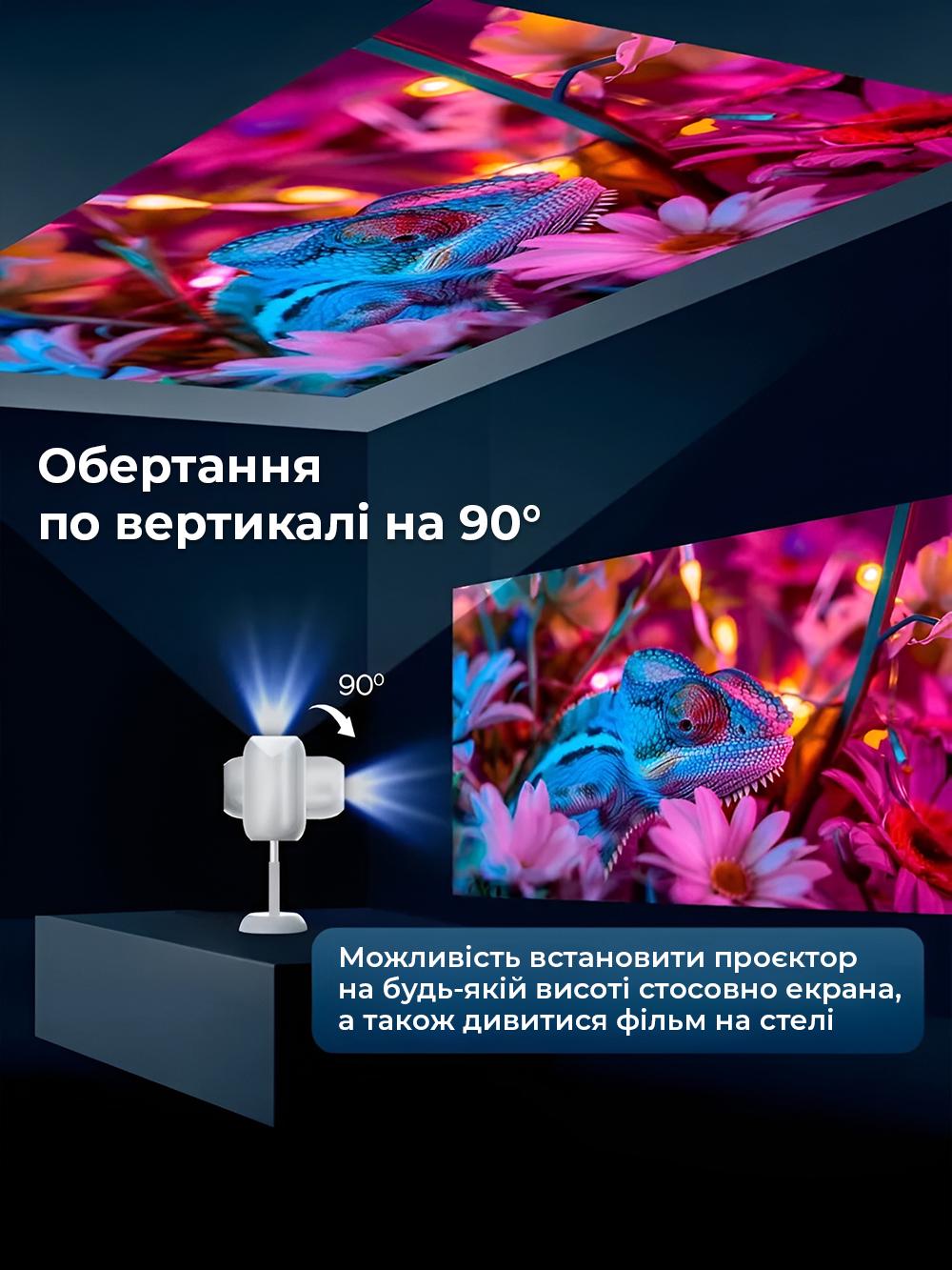 Проектор для будинку Andowl PR60X1 4k full hd wifi hdmi і usb Білий (996036a6) - фото 5