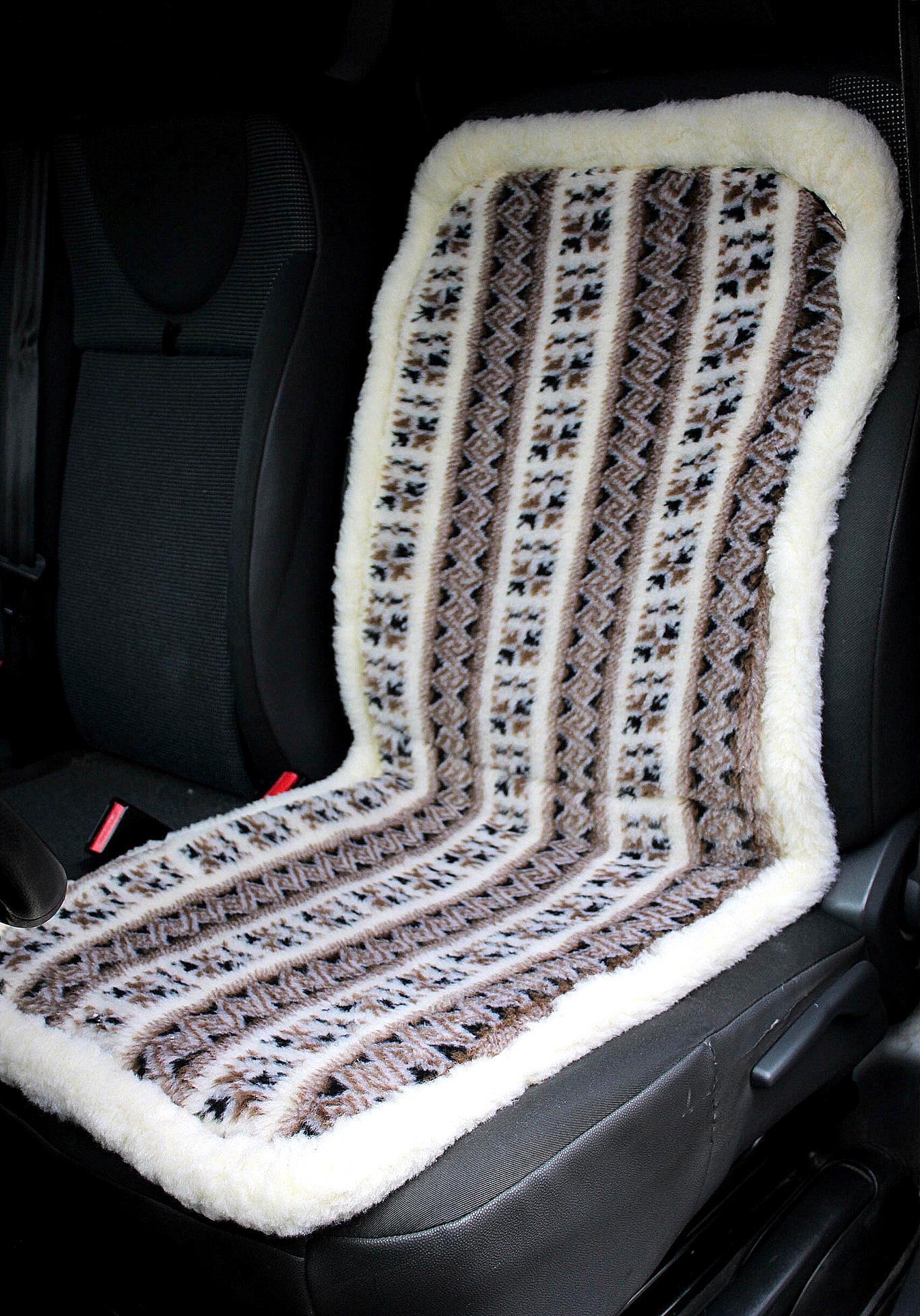 Накидка на сиденье автомобиля из овчины Sheepskin эко-шерсть с окантовкой 1 шт. Коричневый (279) - фото 2 Накидка на сиденье автомобиля из овчины Sheepskin эко-шерсть с окантовкой 1 шт. Коричневый (279) - фото 2