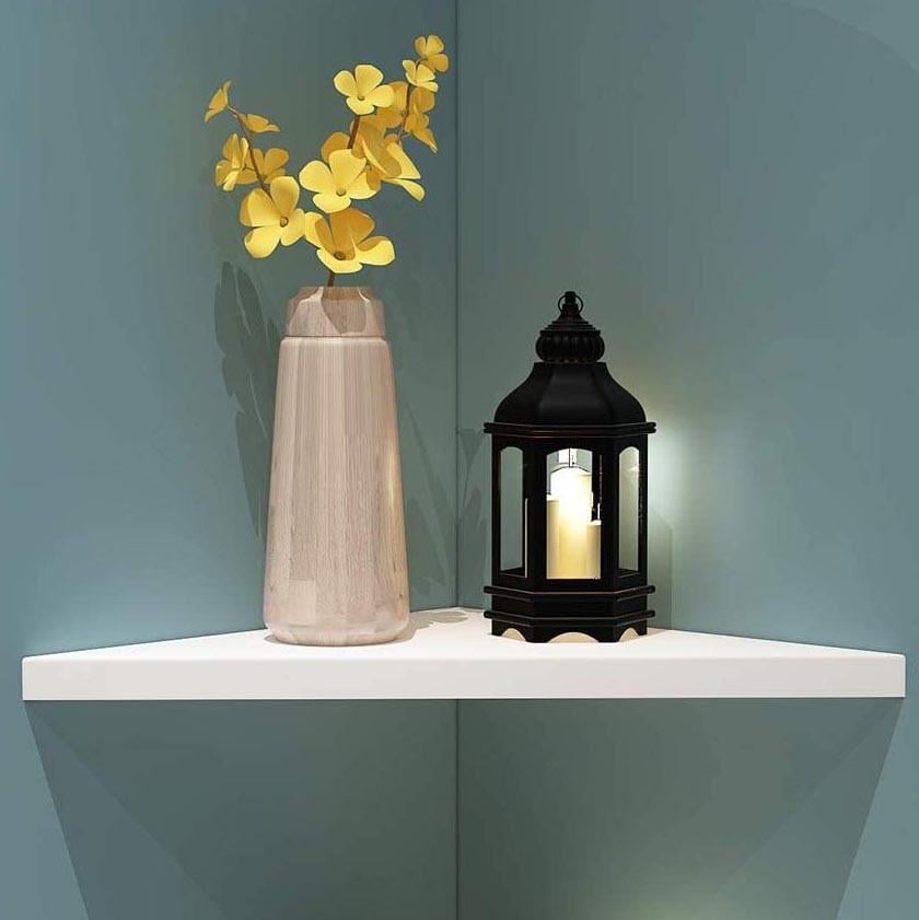 Полка настенная угловая из дерева Пунта 25 Зефир (УНП-250420)