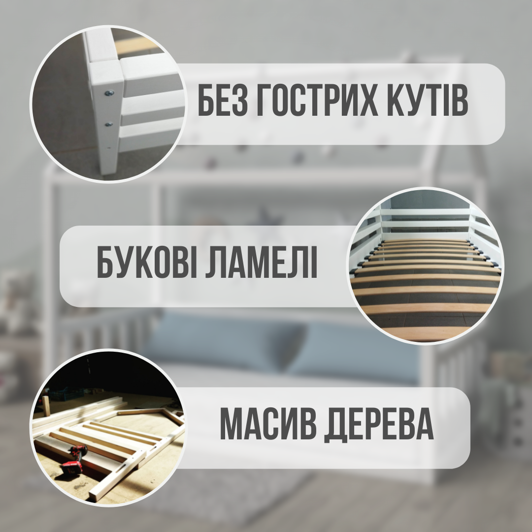 Детская кровать-домик RW Home из массива ольхи 160х80 см - фото 4