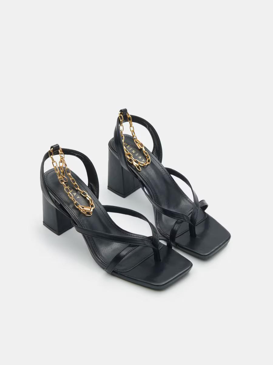 Босоніжки Sinsay на блочних підборах р. 37 Чорний (1409837)