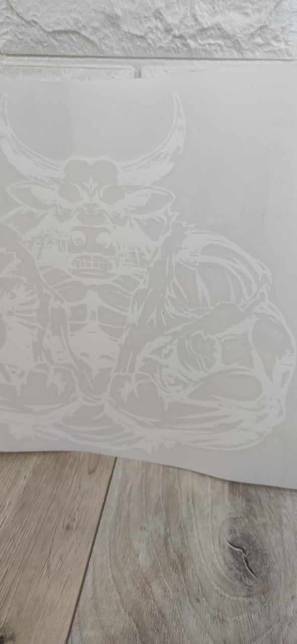 Наклейка виниловая на авто Бык бодибилдер 29х30 см Белый (KG-6141) - фото 4