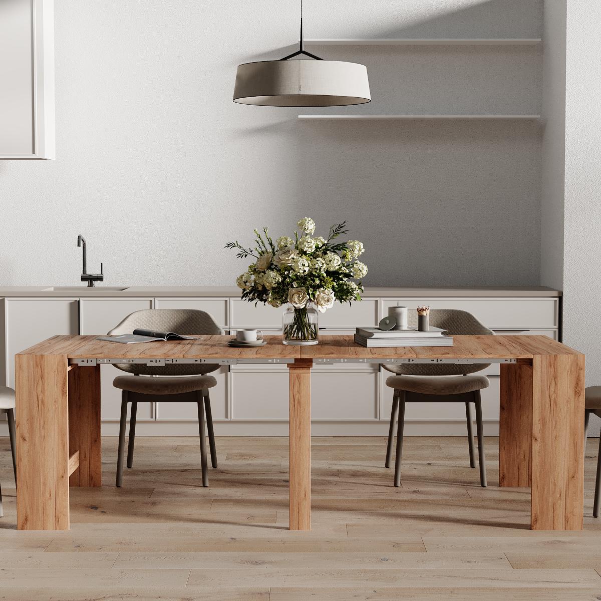 Обідній стіл-трансформер Python розібраний 2400x750x900 мм Дуб крафт золотий (GATB22120000000) - фото 3 Обідній стіл-трансформер Python розібраний 2400x750x900 мм Дуб крафт золотий (GATB22120000000) - фото 3