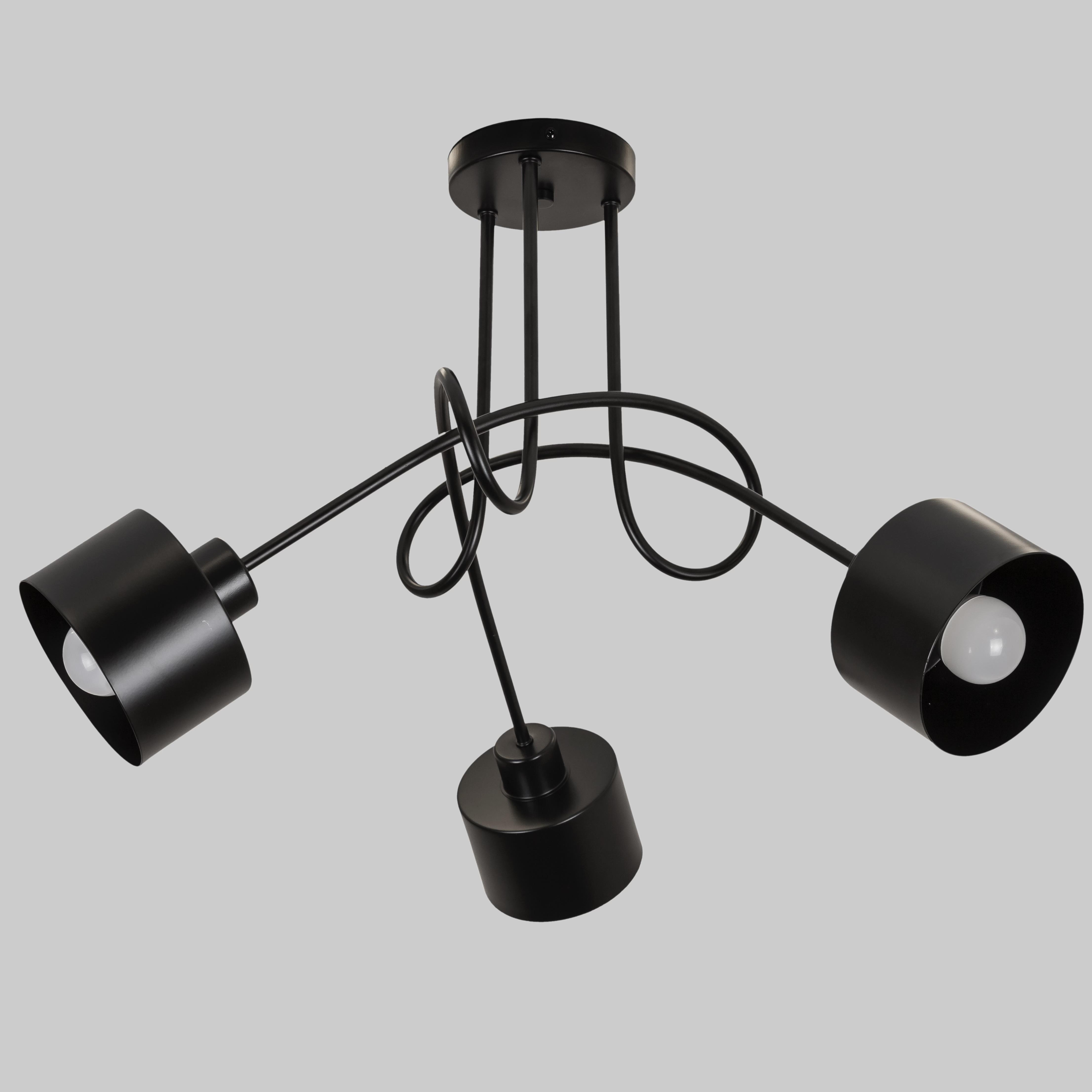 Люстра стельова Loft Trio Light в стилі лофт з 3 плафонами (52-9904-3 BK)