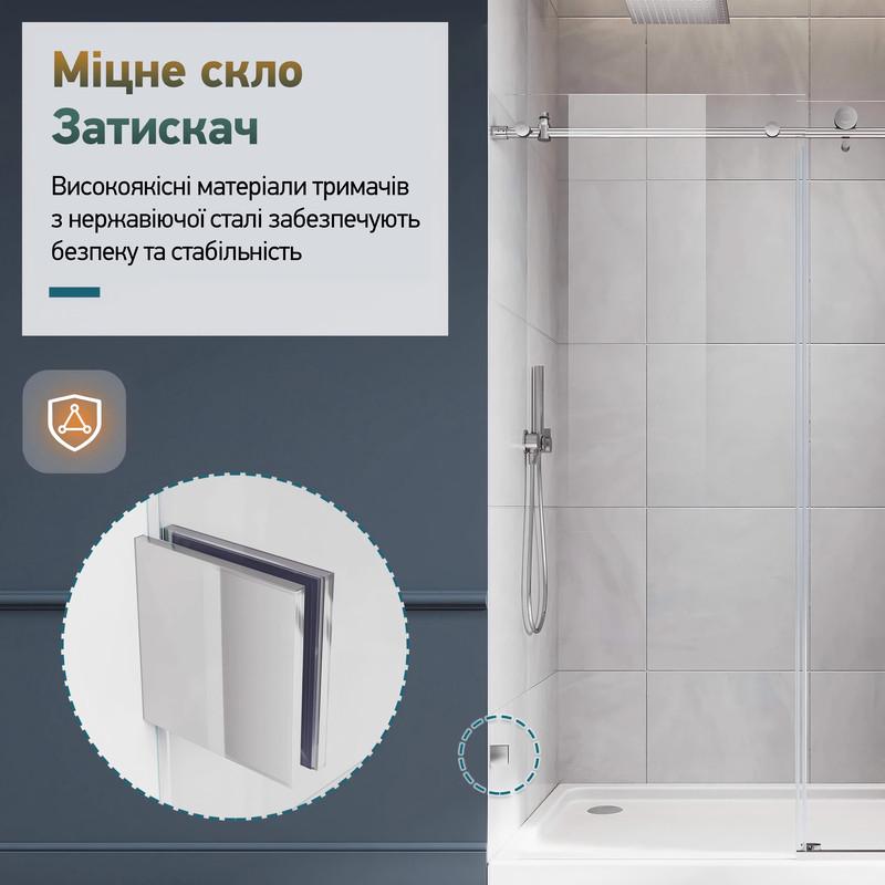 Душевая кабина без поддона KOER SR SC07-120x90x200-TR-01 прозрачное стекло Easy Clean 8 мм Хром (KR5370) - фото 9
