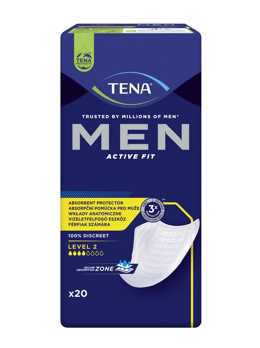 Прокладки мужские урологические TENA Men Active Fit Level 2 4 капли 20 шт. (000006961)
