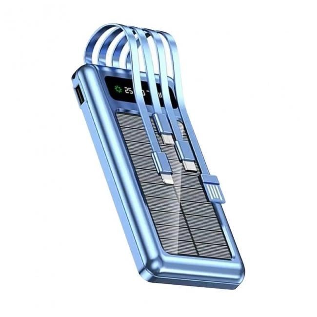 Повербанк UKC 8285 с солнечной панелью 10 Вт 1 USB 10000 мА-ч Blue (019805)