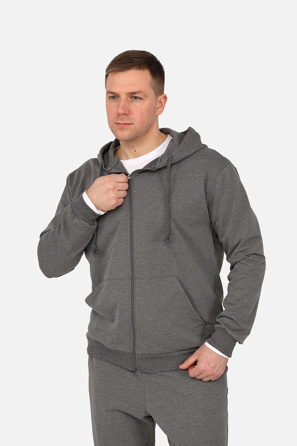 Толстовка на блискавці чоловіча р. 54 Темно-сірий (SKT001035280) - фото 5 Толстовка на блискавці чоловіча р. 54 Темно-сірий (SKT001035280) - фото 5