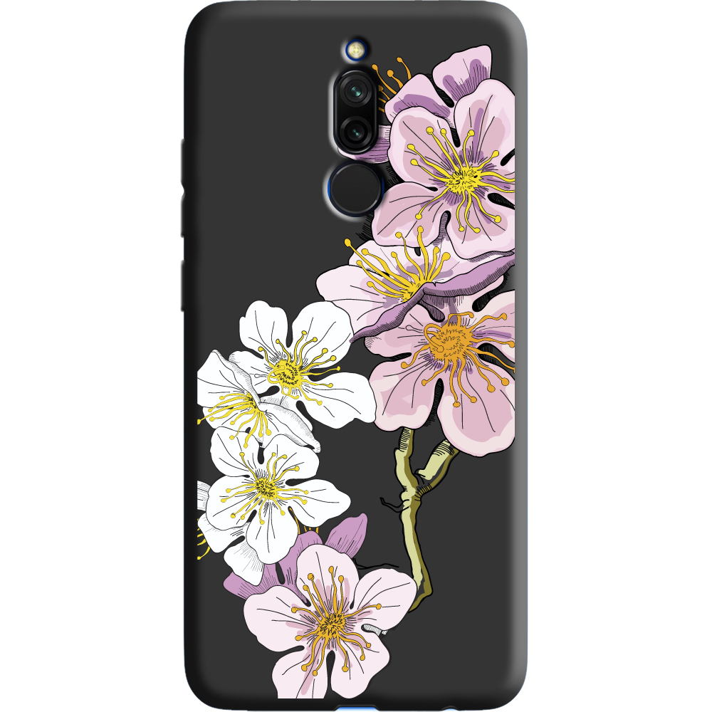 Чехол Boxface Xiaomi Redmi 8 Cherry Blossom Черный силикон (38411-cc4-38679)