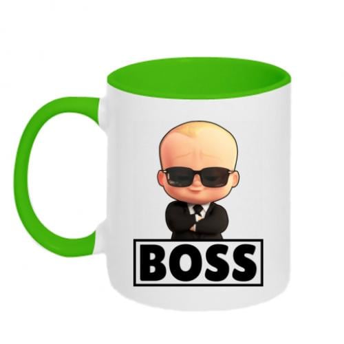 Чашка двоколірна Boss Baby 320 мл Білий із салатовим (7569271-37-143494)