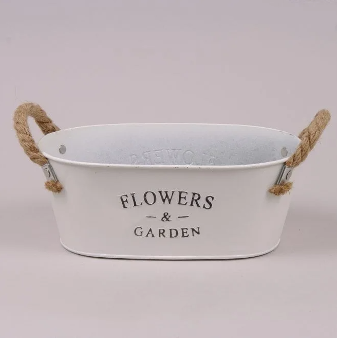 Кашпо металлическое с ручками Flora Flowers & Garden (37917)