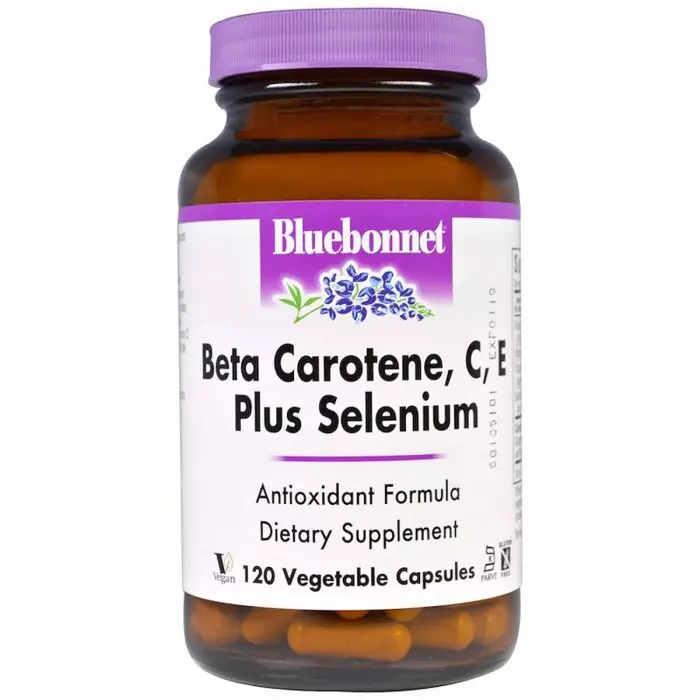 Витамины Beta Carotene, C, E Plus Selenium Bluebonnet Nutrition 120 Капсул (BLB0322)