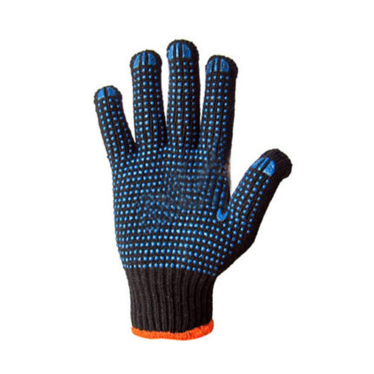 Рукавички робочі трикотажні Trident 8411 з ПВХ крапкою 10 клас Стандарт 50 г Чорний (200412)