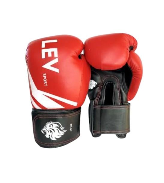 Боксерские перчатки Lev Sport комбинированные р. 10 Красный (8585053829410)