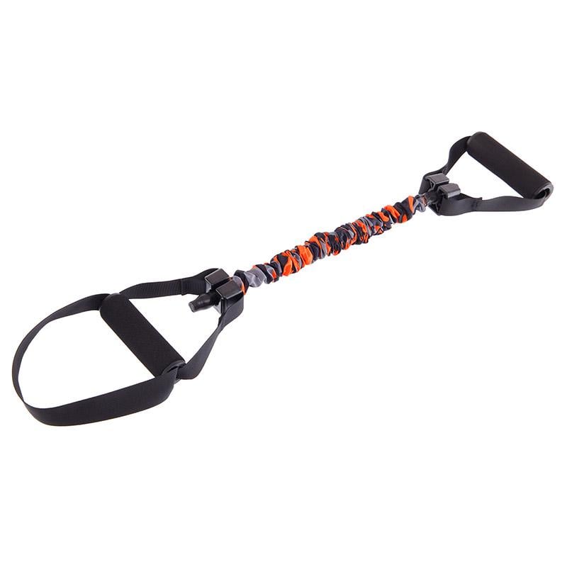 Эспандер латексный FI-7836 с рукояткой и упорами Чорно-оранжевый (56363213)