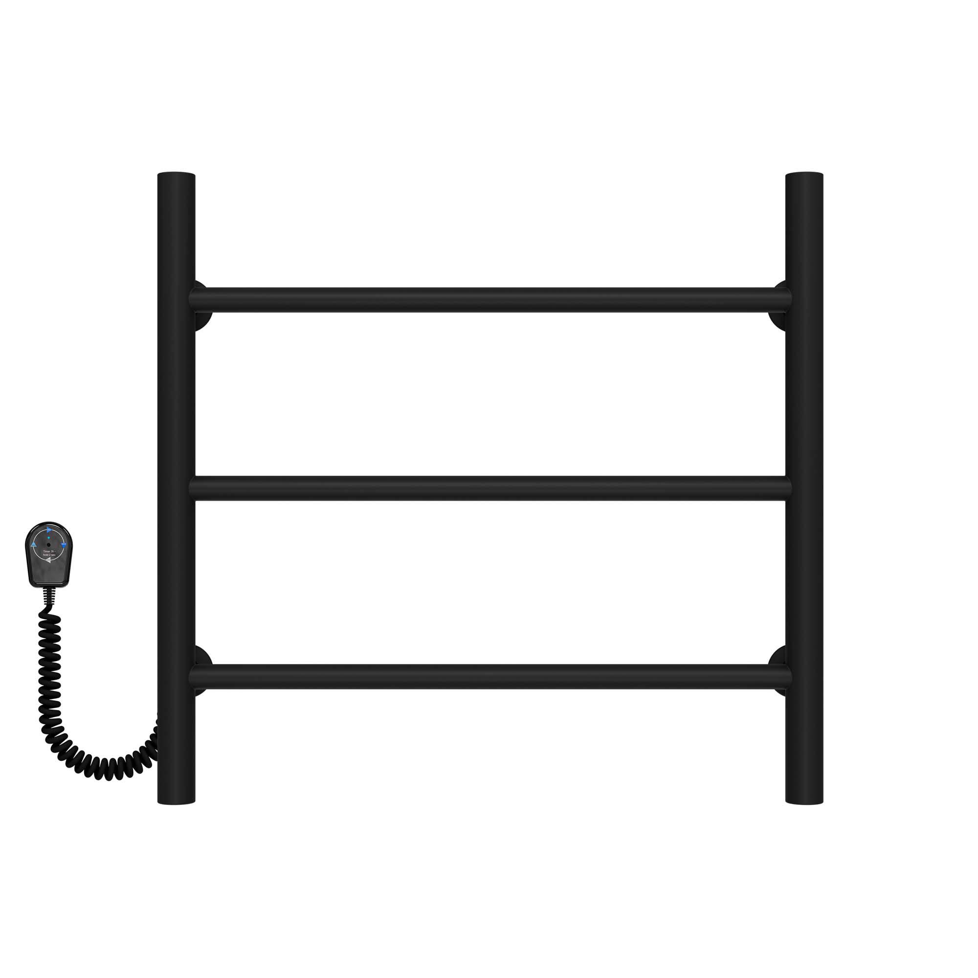 Полотенцесушитель электрический Deffi Орион П3 EF16 левое подключение нержавеющая сталь 500х500 мм Черный (C.OR.50.50.3.EBL5)