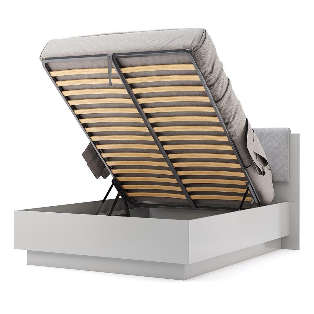 Кровать двуспальная MiroMark Меги с подъемным механизмом без матраса 160х200 см Серый/Шиншилла (MG-46-GG)